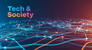 An abstract image of a glowing network, representing the Tech & Society category.