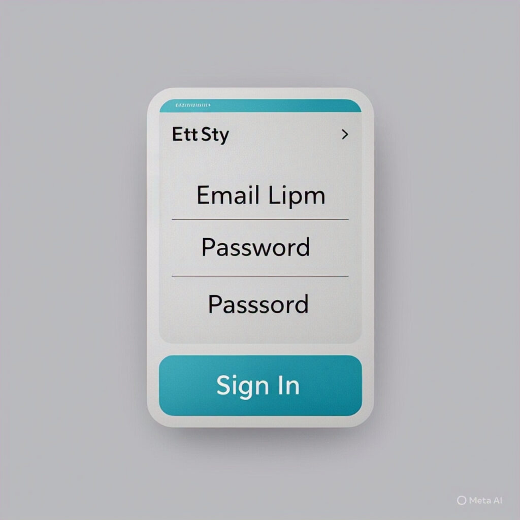 Screenshot of Etsy login page with security prompts